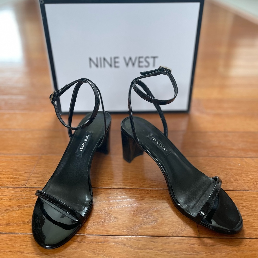 Nine West Provein Block Heel Dress Sandals in Black- Size: 6.5